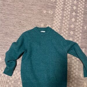Zara Teal Crew Neck Sweater